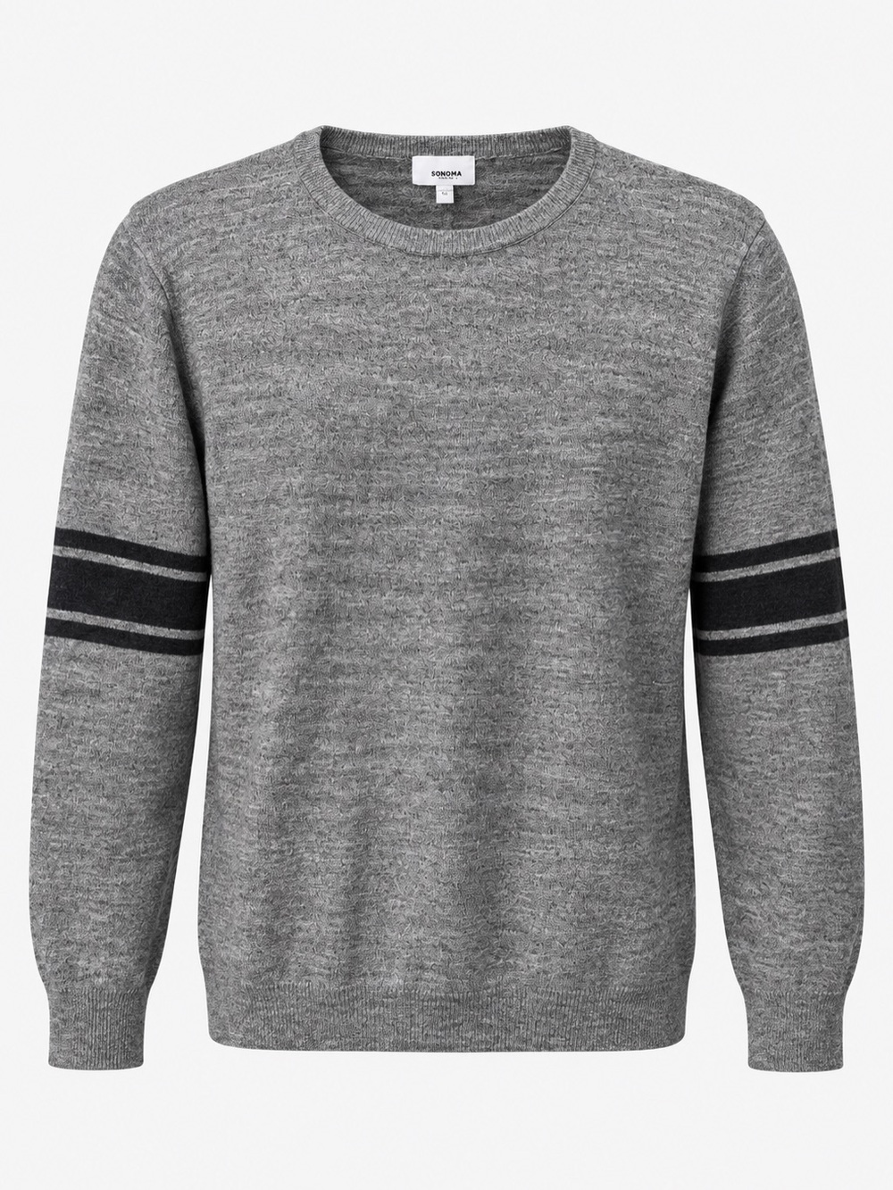 NWT Sonoma Goods For Life Men’s XL Gray Varsity Stripe Crewneck Sweater